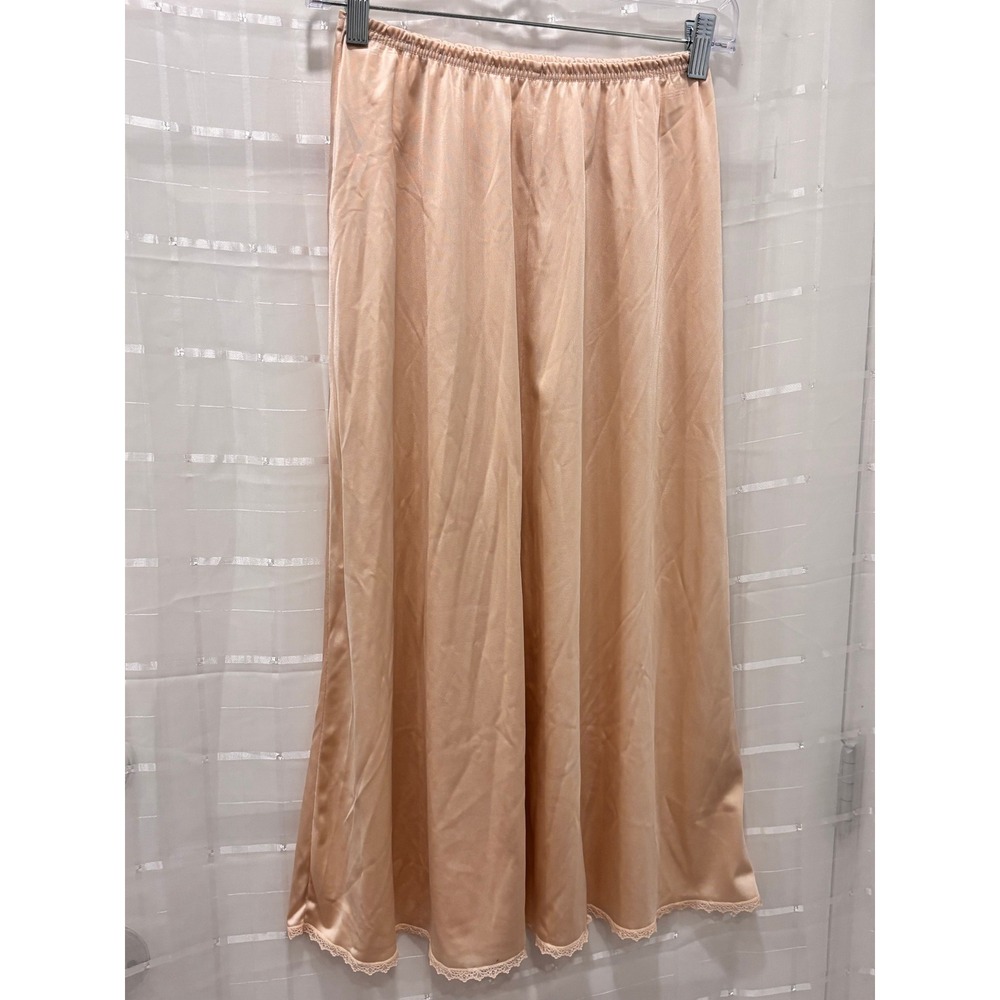 Vanity Fair Vintage Nude Beige Antron III Nylon Lace Trim Half Slip Small 31"